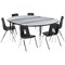 Flash Furniture 86" Oval Wave Grey Table Set-18" Stack Chairs XU-GRP-18CH-A3060CON-60-GY-T-A-GG - alternate 3